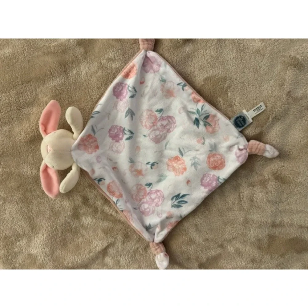 Mary Meyer Putty Nursery Bunny Lovey Security Blanket Pink Floral Rose (E)